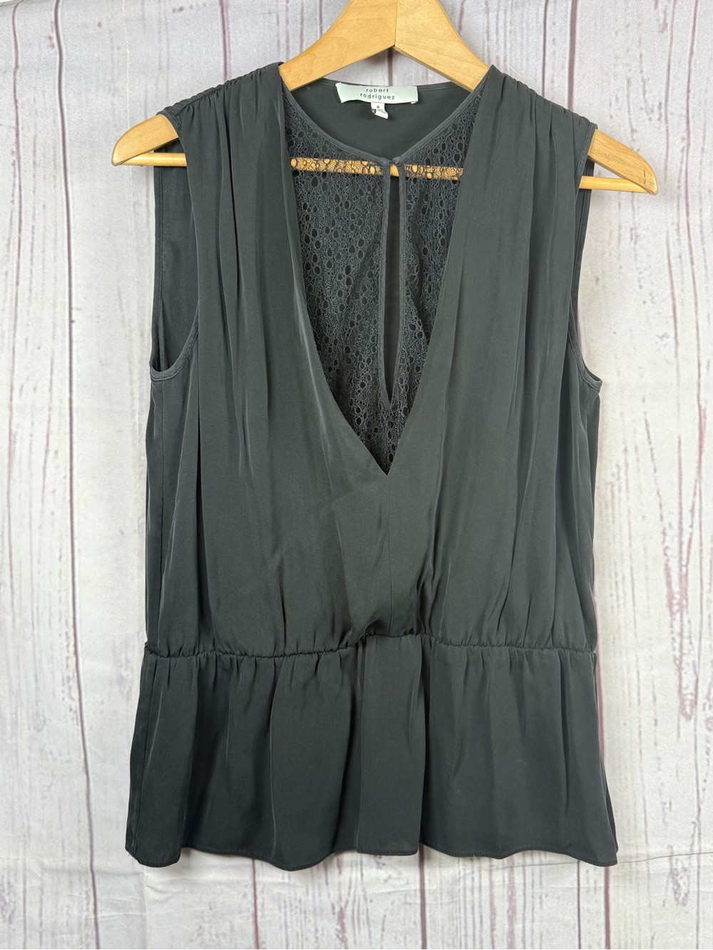 Robert Rodríguez Silk Top Sleeveless Size 4 black